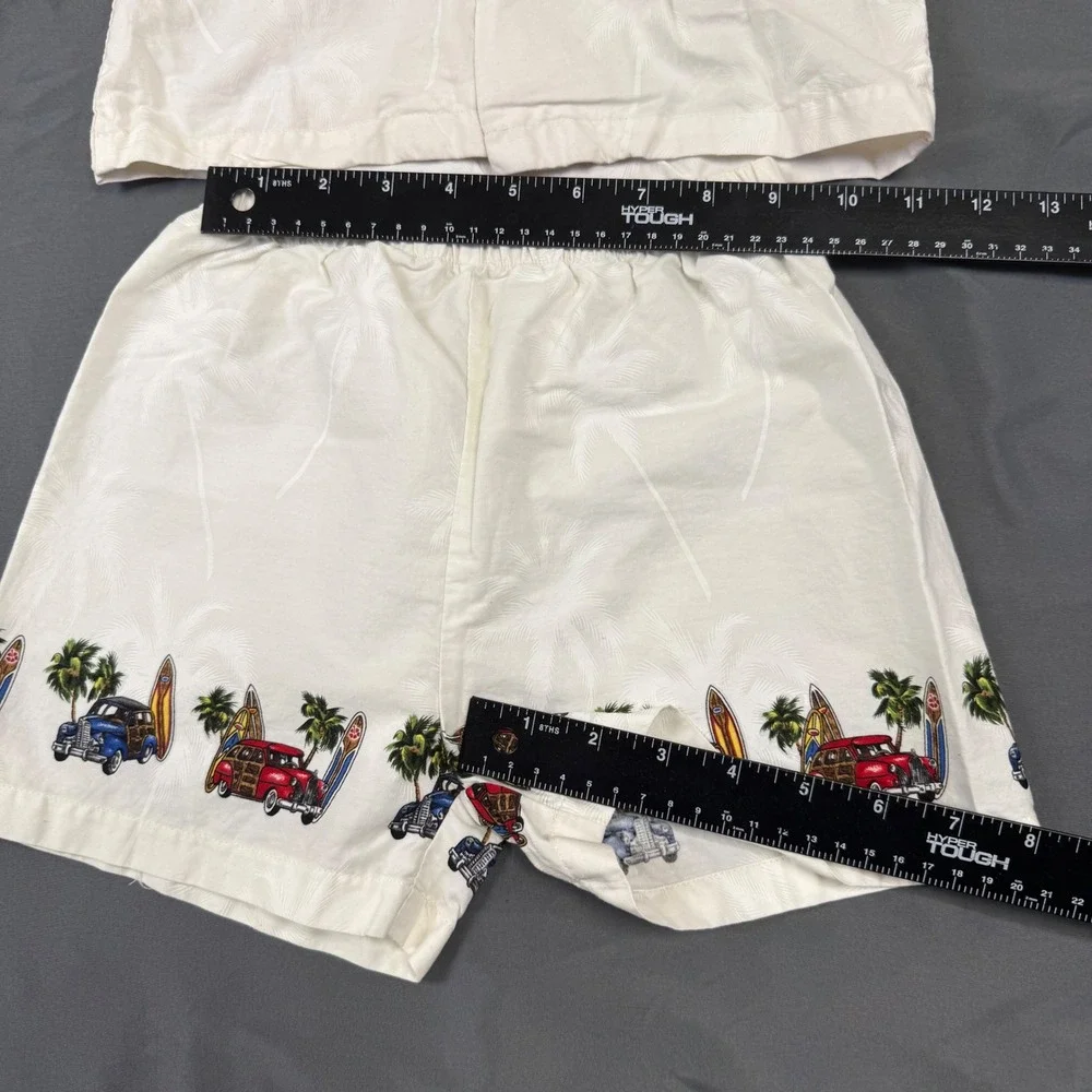 Pacific Legend Kids 6T Hawaiian Shirt Shorts Set Woody Surfboard Made in Hawaii